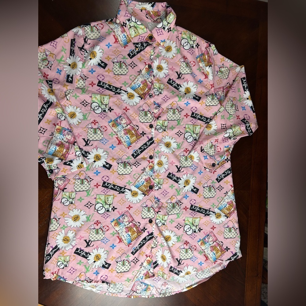 Pink Graphic Blouse